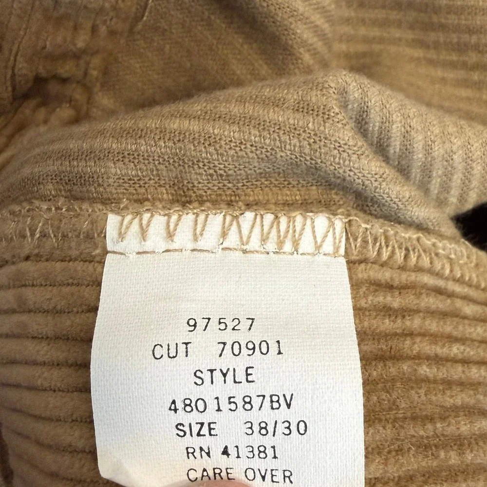 Vintage Polo Ralph Lauren Corduroy Pants Mens 38x30 Brown Pleated Made In USA